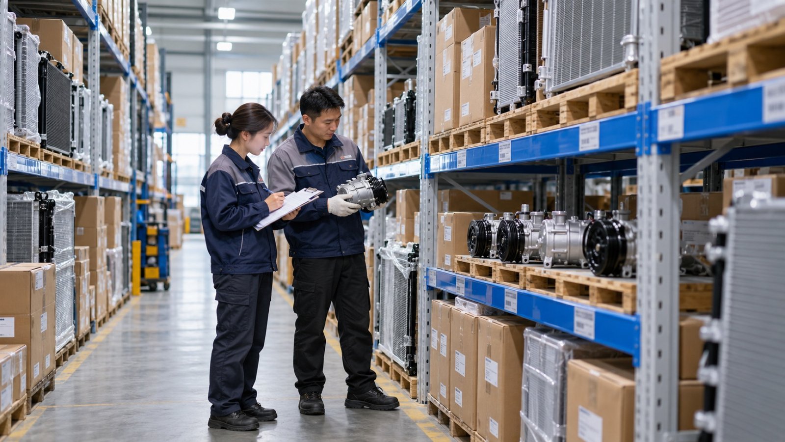 Illustration of automotive parts sourcing workflow